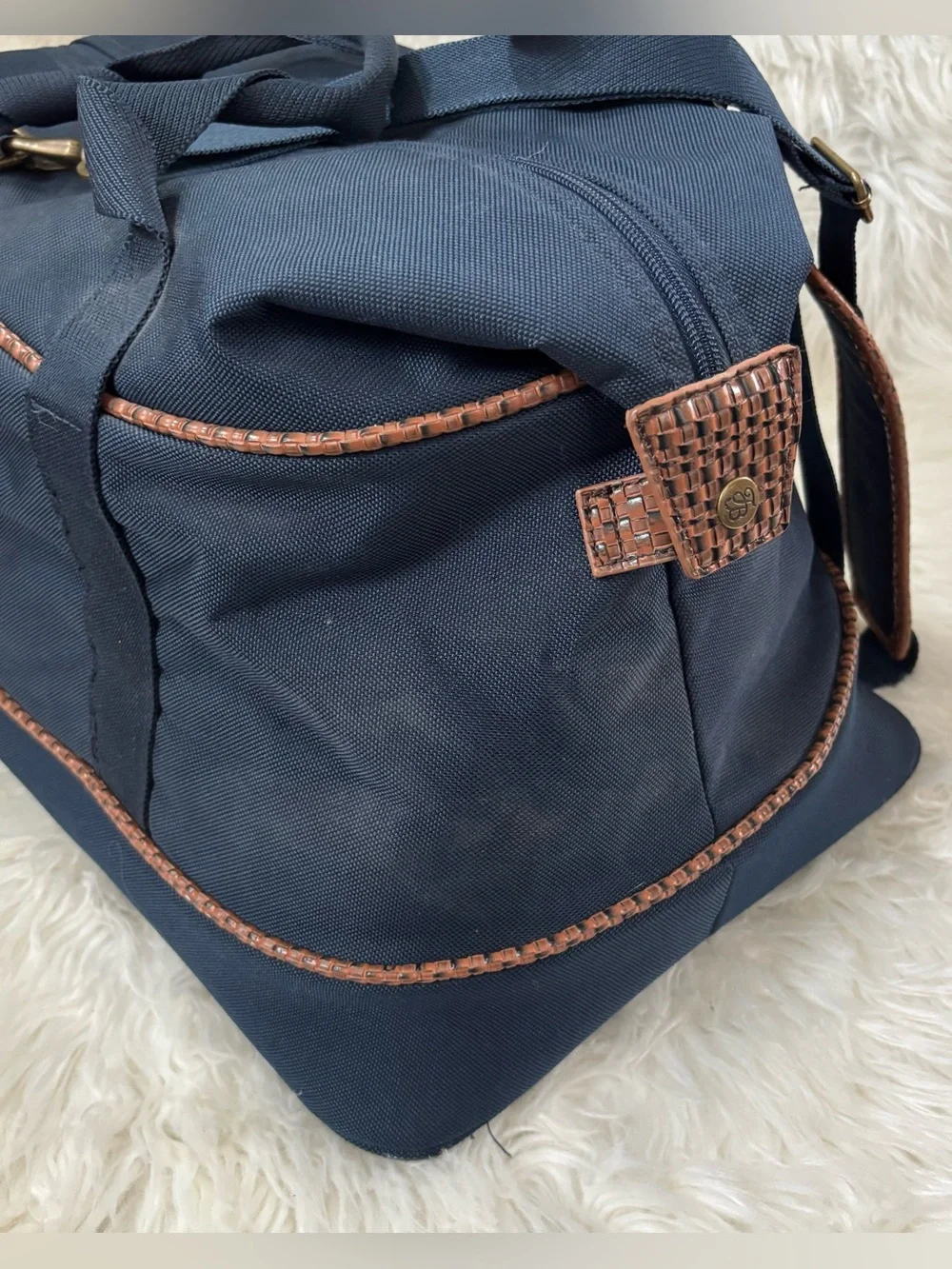 Tommy Bahama Mojito 20” Duffel Bag Blue Canvas Travel Structured Tote Luggage
